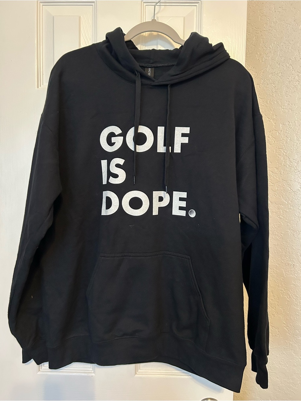 Gildan Black Hoodie with White "GOLF IS DOPE." Print